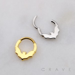 BAT WINGS SEPTUM HINGED SEGMENT HOOP RING 316L SURGICAL STEEL 